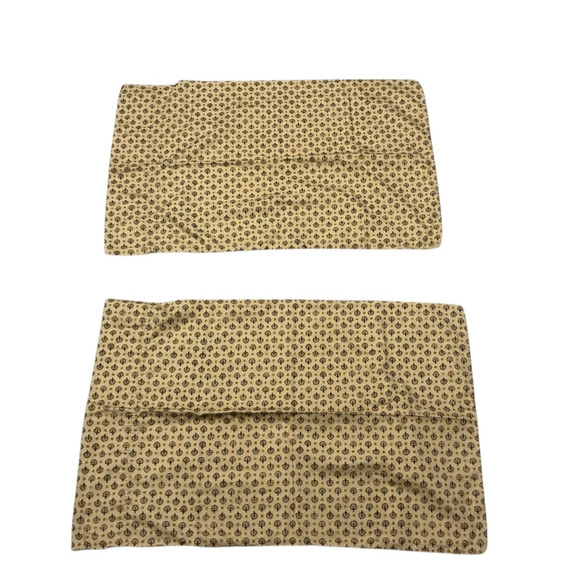 RALPH LAUREN Pair Northern Cape Standard Pillowcases Foulard Gold